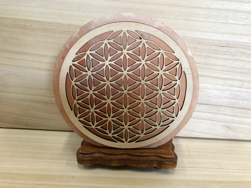 Lámpara sal 3D Flor de la Vida